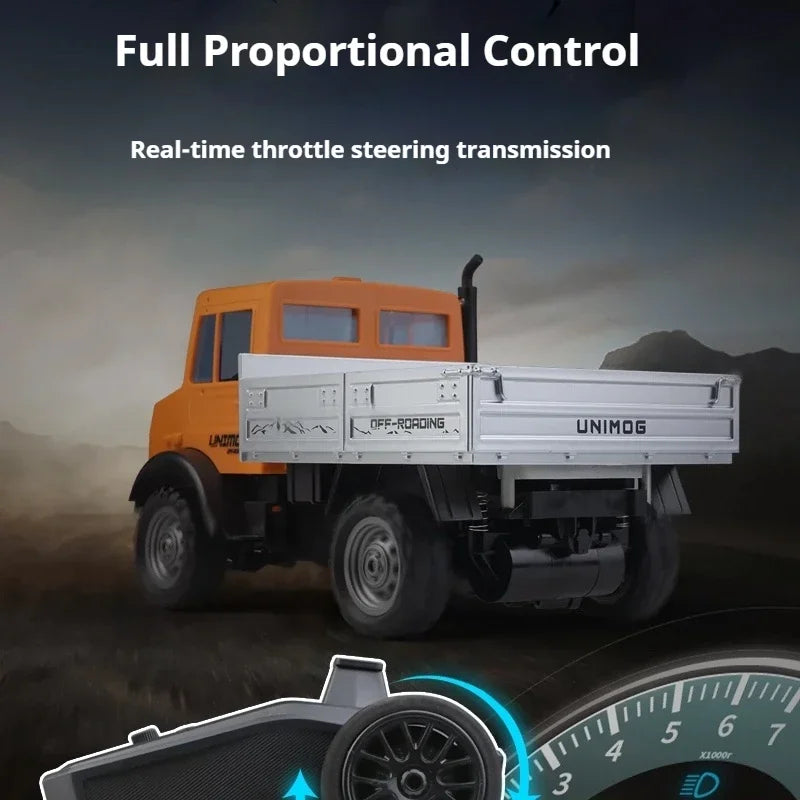 Rc Full Scale 1/16 Remote Control Unimog Simulation Load-Bearing Truck for Children and Boys, Professional Climbing Toy Car Gift