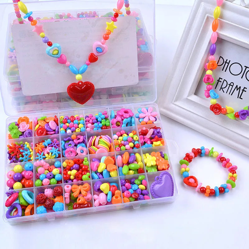 DIY Handmade Beaded Toy With Accessory Set Children Creative 24 Grid Girl Jewelry Making Toys Educational Toys Children Gift