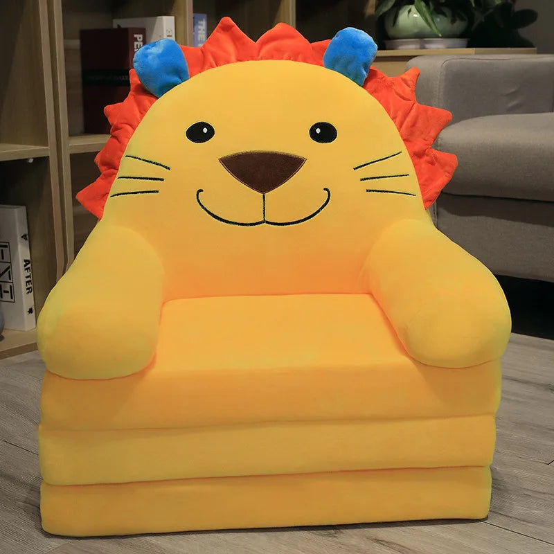 MOMO Children Sofa Cute Cartoon Lazy Folding Small Sofa Bed Girl Princess Baby Toddler Dual-Purpose Small Child Seat