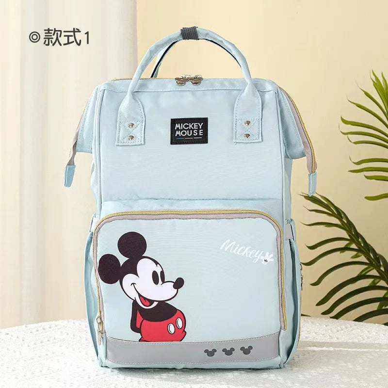 Disney Mickey Original New Diaper Bag Backpack Luxury Brand Baby Diaper Bag Large Capacity Multi-Function Cartoon Baby Bag