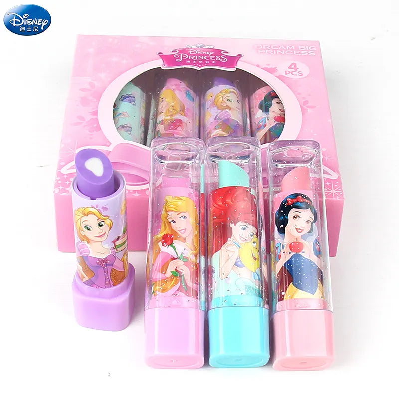 Disney Frozen Elsa Lipstick Eraser Set Cute Cartoon Children Eraser Party Gift Interesting Creativity Birthday Gift