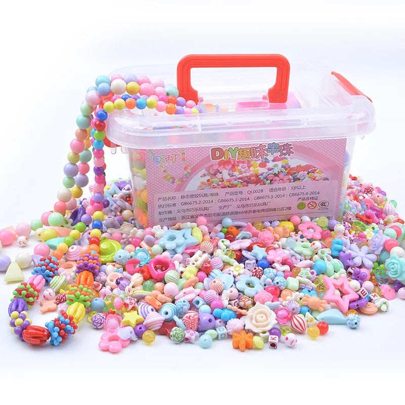 1000Pcs DIY Handmade Beaded Toy With Storage Box Creative Girl Jewelry Bracelet Jewelry Making Toys Educational Children Gift