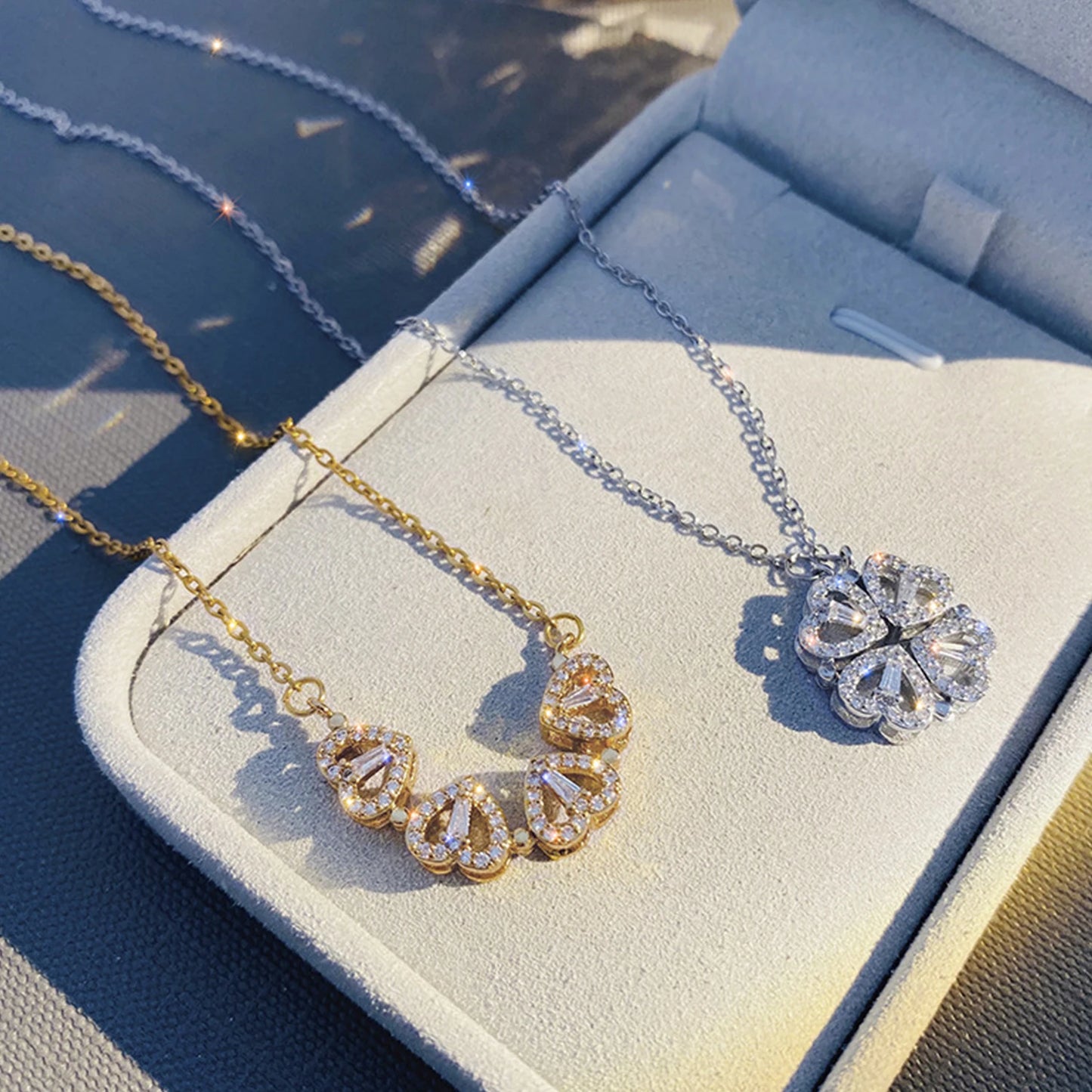 2023 New Valentine Eternal Rose Jewelry Ring Box Rotate Wedding Pendant Necklace Storage Case for Women Valentine's Day Gift