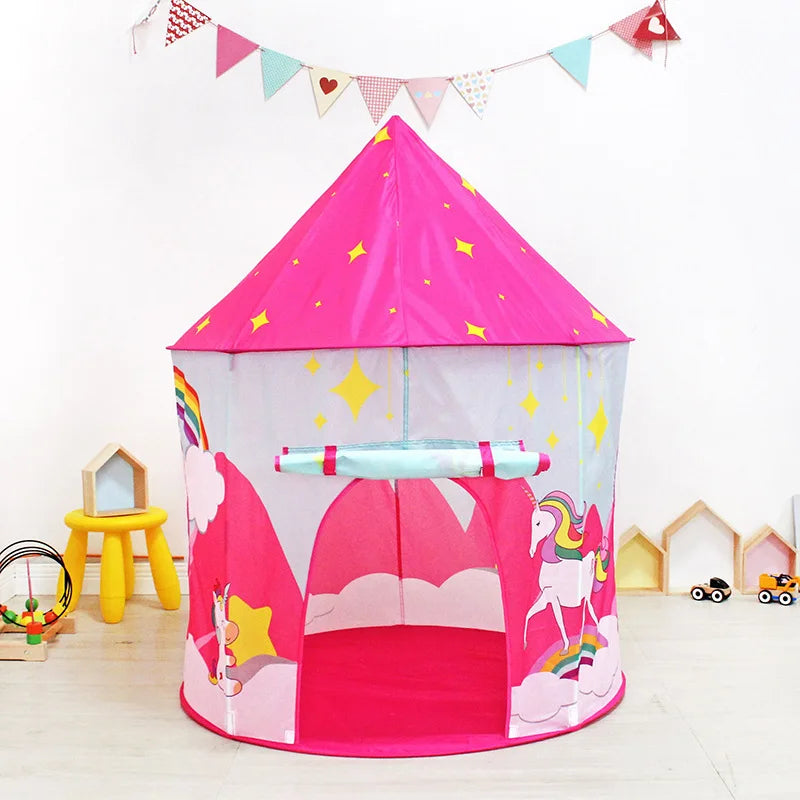 Children's Outdoor Tent Indoor Play House Folding Tent Spaceship Tunnel 3 in 1 Set Yurt Castle Toy Gift for Boys Girls Kids