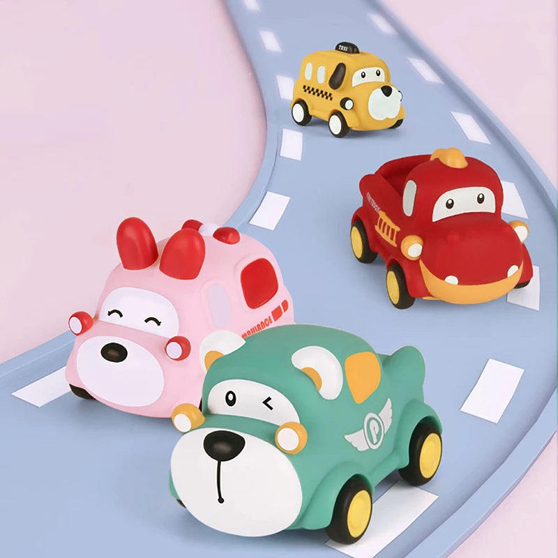 Mini Racing Car Kids Educational Toy Baby Car Toys Cars Soft & Sturdy Pull Back Car Toys for Children Boys Girl 1 2 3 4 5 Years