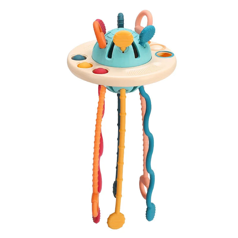 Baby Sensory Montessori Toys Silicone Pull String Toy for 0 12 Months Teething Toy Motor Skill Activity Toys for 1-3 Year Babies