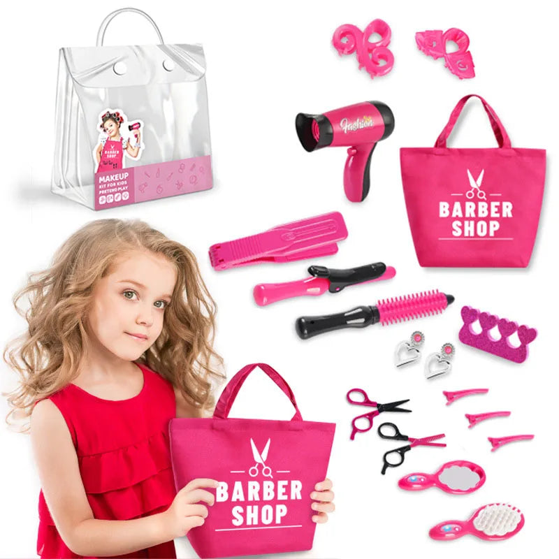 Kids Makeup Set for Girls Gifts Pretend Play Hairdressing Hair Simulation Styling Tools Blow Dryer Beauty Fashion Toys for Girls