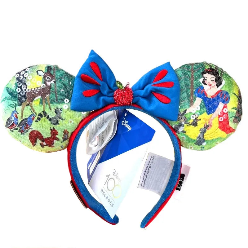 2024 Disney Mickey Ears Headband Firework Headband With Jack Pumpkin King Cosplay Hairband Disneyland Letter Headband Gift