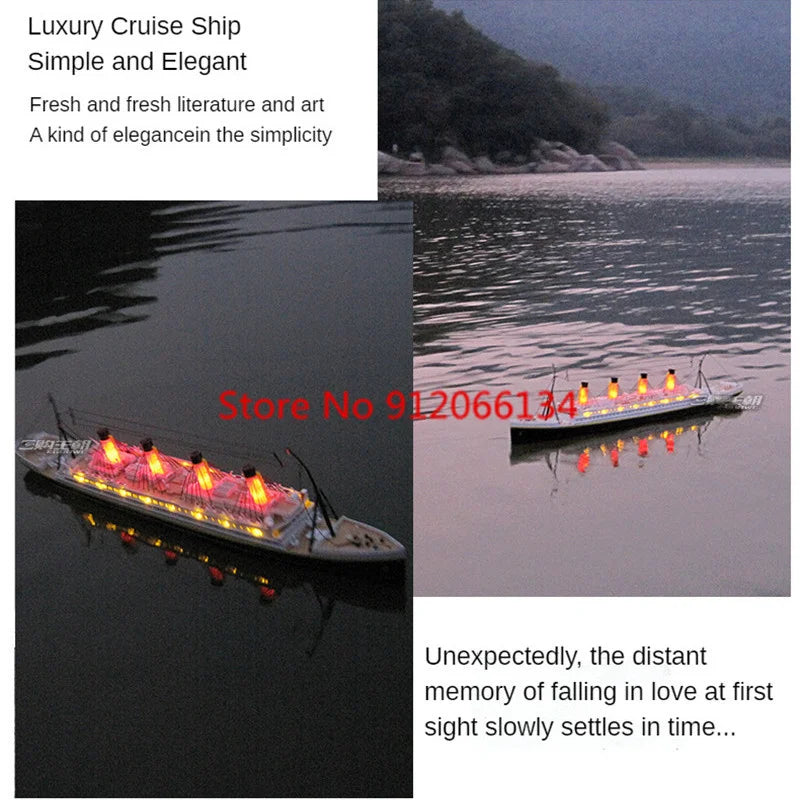 81CM Large Simulation RC Ship Toy 1:325 Sea Grand Cruise Ship Flash Led Lights Waterproof Boat Professional Ship Water Toy Gifts