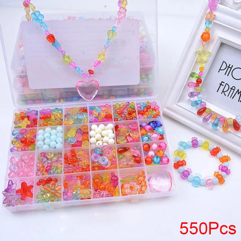 DIY Handmade Beaded Toy With Accessory Set Children Creative 24 Grid Girl Jewelry Making Toys Educational Toys Children Gift