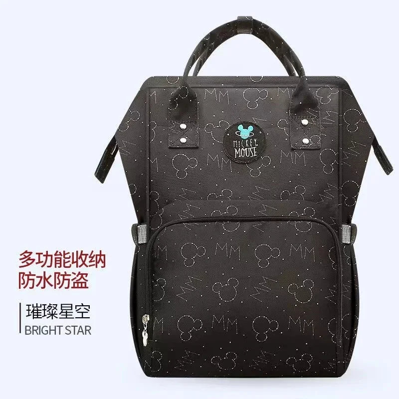 Disney Mickey Original New Diaper Bag Backpack Luxury Brand Baby Diaper Bag Large Capacity Multi-Function Cartoon Baby Bag