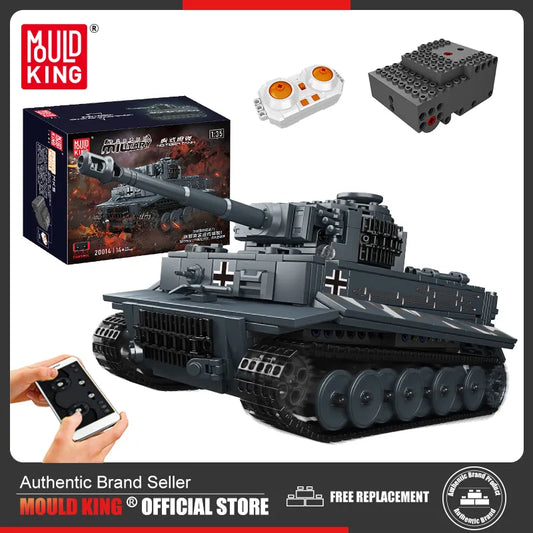 MOULD KING 20014 Technical Remote Control Tank Building Blocks Military Battle Tank MOC Bricks Educational Toys Birthday Gifts