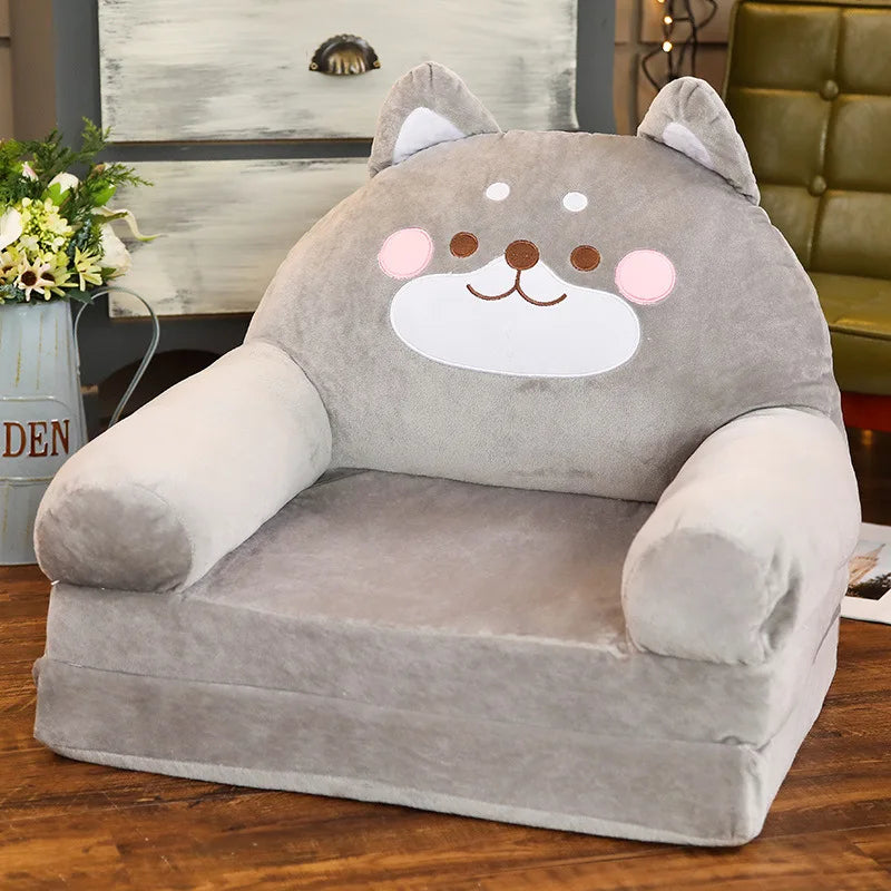 MOMO Children Sofa Cute Cartoon Lazy Folding Small Sofa Bed Girl Princess Baby Toddler Dual-Purpose Small Child Seat