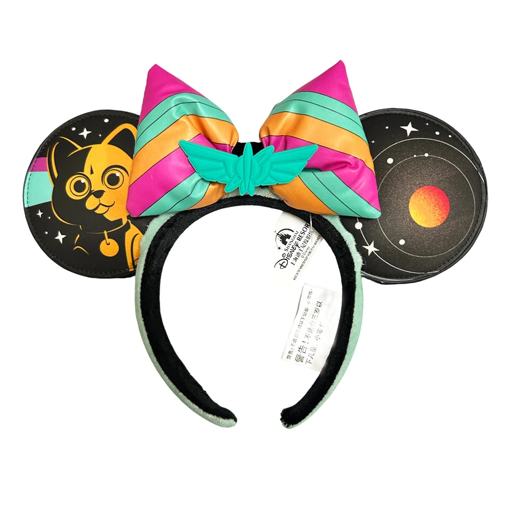 2025 Disney Minnie Ear Headband for Women Disneyland Hairband Mickey Adult/Child Leather Plush Sequin Cosplay Girls Accessories