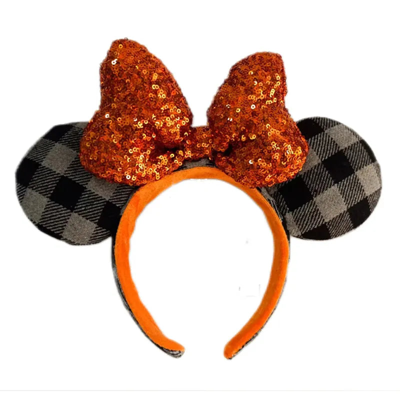 2024 Disney Mickey Ears Headband Firework Headband With Jack Pumpkin King Cosplay Hairband Disneyland Letter Headband Gift