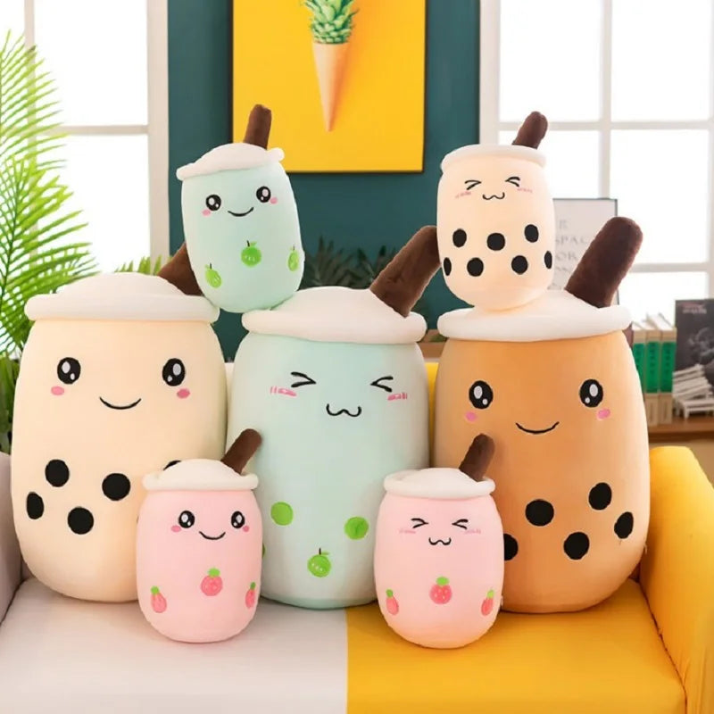 24cm Milk Tea Pillow Kawaii Soft Stuffed Plush Toys Boba Tea Plushie Toy for Kids Toys Birthday Gifts