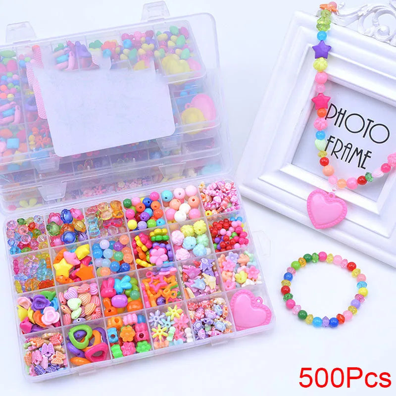 DIY Handmade Beaded Toy With Accessory Set Children Creative 24 Grid Girl Jewelry Making Toys Educational Toys Children Gift