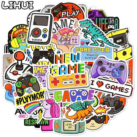 10/30/50 Pcs Vintage Video Game Stickers for Laptop Skateboard Motor Bike Car Fridge Guitar Waterproof Sticker Pack Classic Toys