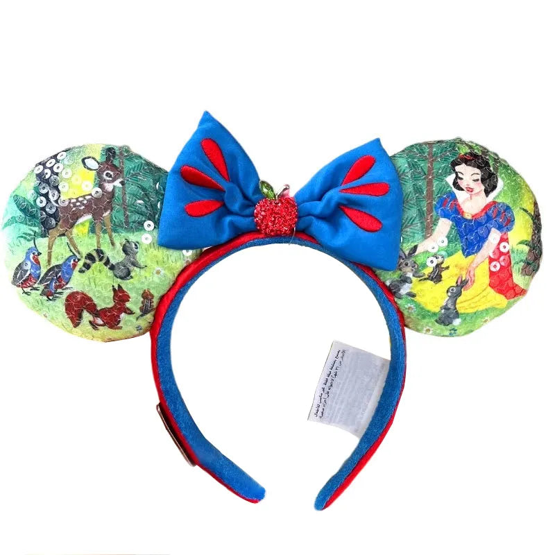 2024 Disney Mickey Ears Headband Firework Headband With Jack Pumpkin King Cosplay Hairband Disneyland Letter Headband Gift