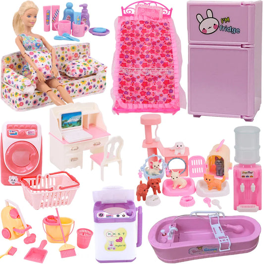 Doll House Accessories and Furniture for Barbie 1/6 Dollhouse Furniture Girls Toys Birthday Gift