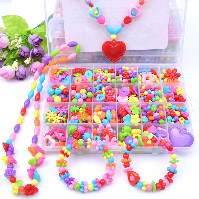 DIY Handmade Beaded Toy With Accessory Set Children Creative 24 Grid Girl Jewelry Making Toys Educational Toys Children Gift