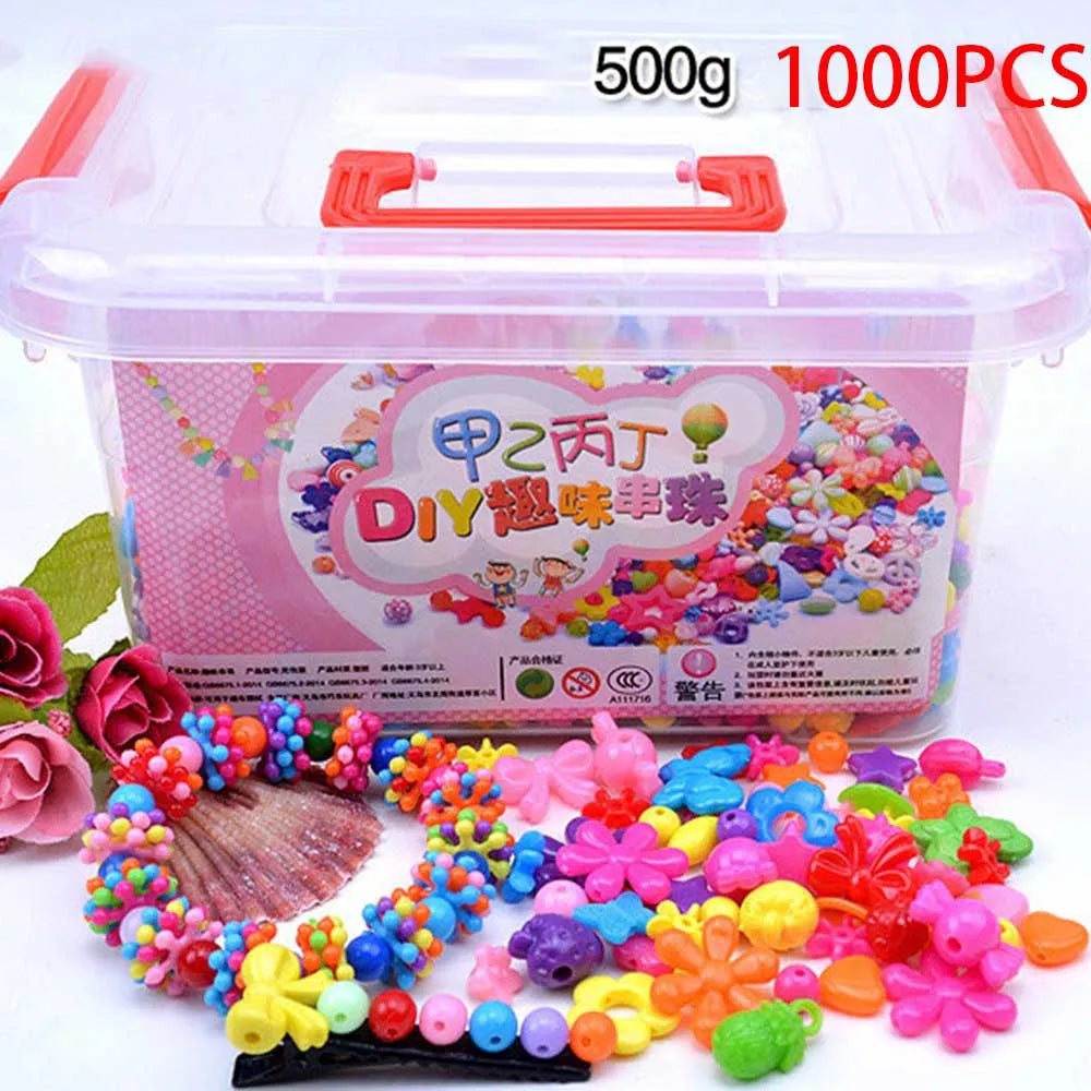 1000Pcs DIY Handmade Beaded Toy With Storage Box Creative Girl Jewelry Bracelet Jewelry Making Toys Educational Children Gift