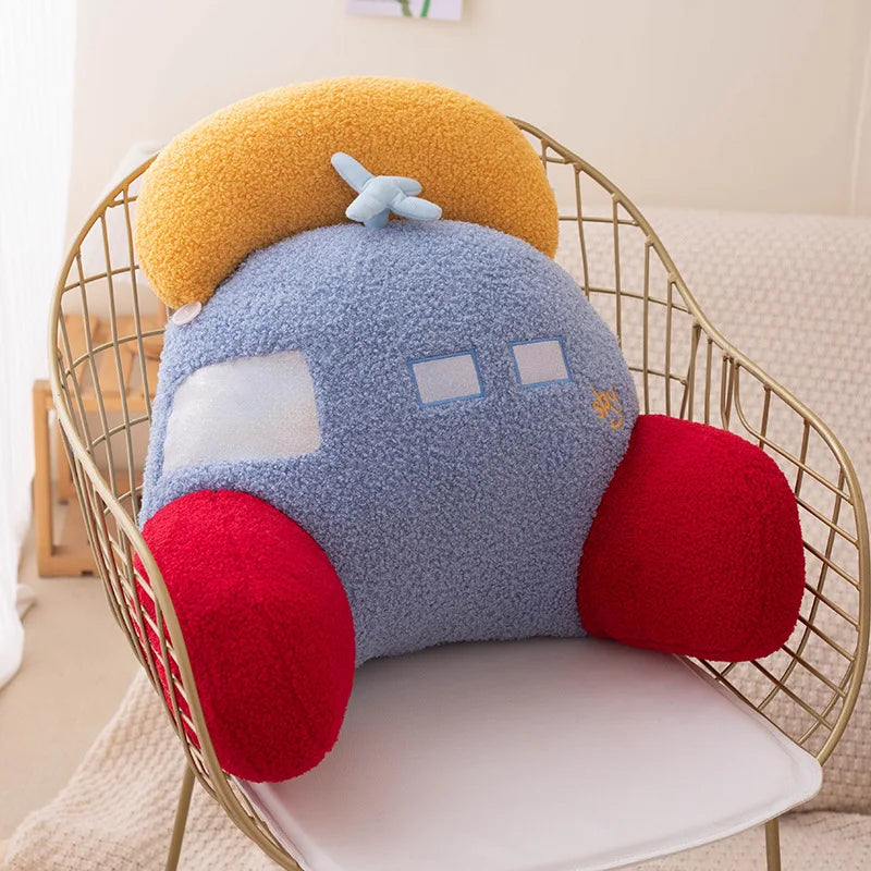 ZU Space Theme Back Cushion Cute Astronauts UFO Rocket and Plane Plush Toys Tent Room Throw Pillows Home Decor Boy Girl Gift