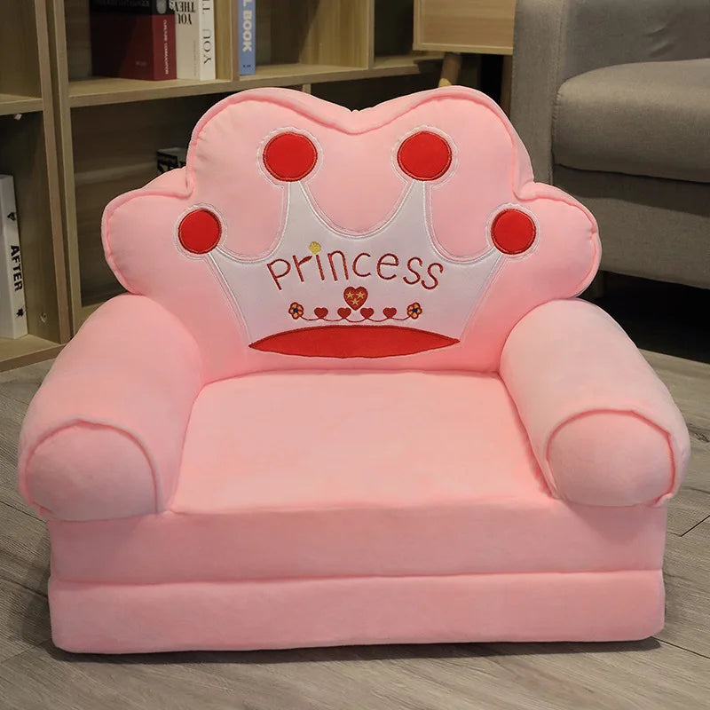 MOMO Children Sofa Cute Cartoon Lazy Folding Small Sofa Bed Girl Princess Baby Toddler Dual-Purpose Small Child Seat