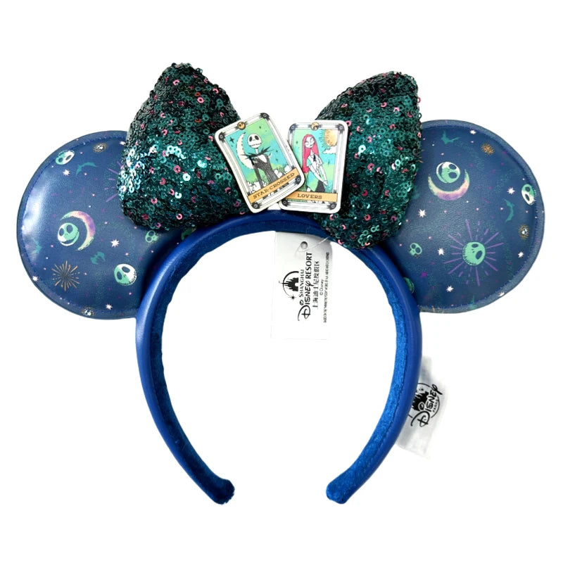 2025 Disney Minnie Ear Headband for Women Disneyland Hairband Mickey Adult/Child Leather Plush Sequin Cosplay Girls Accessories