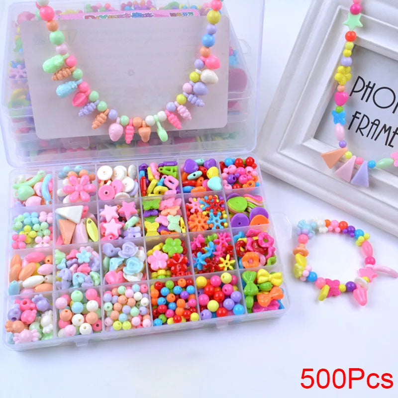 DIY Handmade Beaded Toy With Accessory Set Children Creative 24 Grid Girl Jewelry Making Toys Educational Toys Children Gift