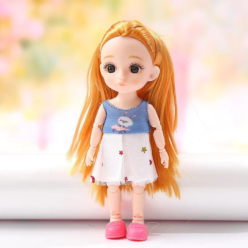 16cm BJD Doll 1/12 With Clothes and Shoes DIY Movable 13 Joints Fashion Cute Princess Figure Girl Gift Child Toys