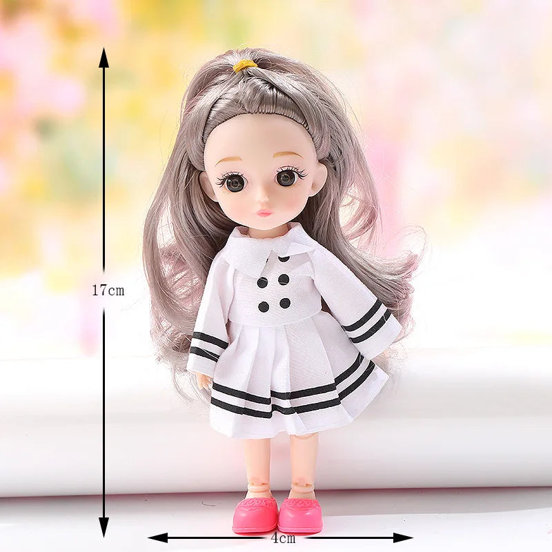 16cm BJD Doll 1/12 With Clothes and Shoes DIY Movable 13 Joints Fashion Cute Princess Figure Girl Gift Child Toys