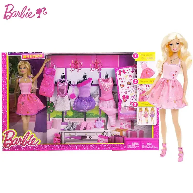 Original Barbie Holiday Surprise Gift Pack Doll Set Princess Elegant Dress Up Clothes Accessories Holiday Birthday Gift GFF61