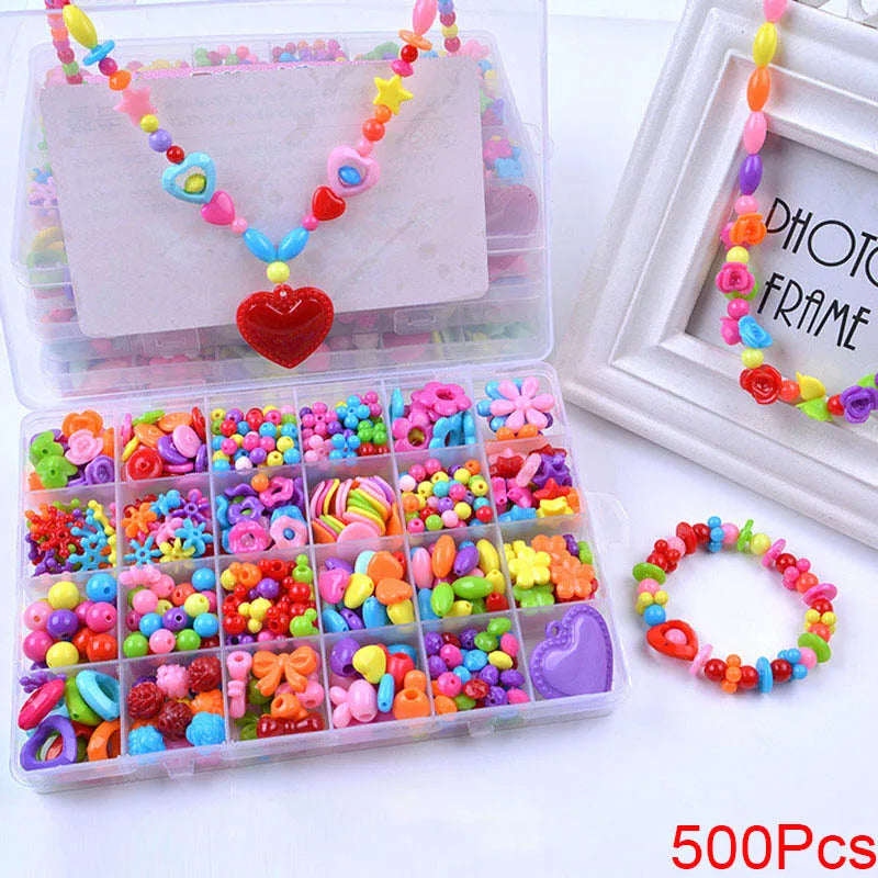 DIY Handmade Beaded Toy With Accessory Set Children Creative 24 Grid Girl Jewelry Making Toys Educational Toys Children Gift