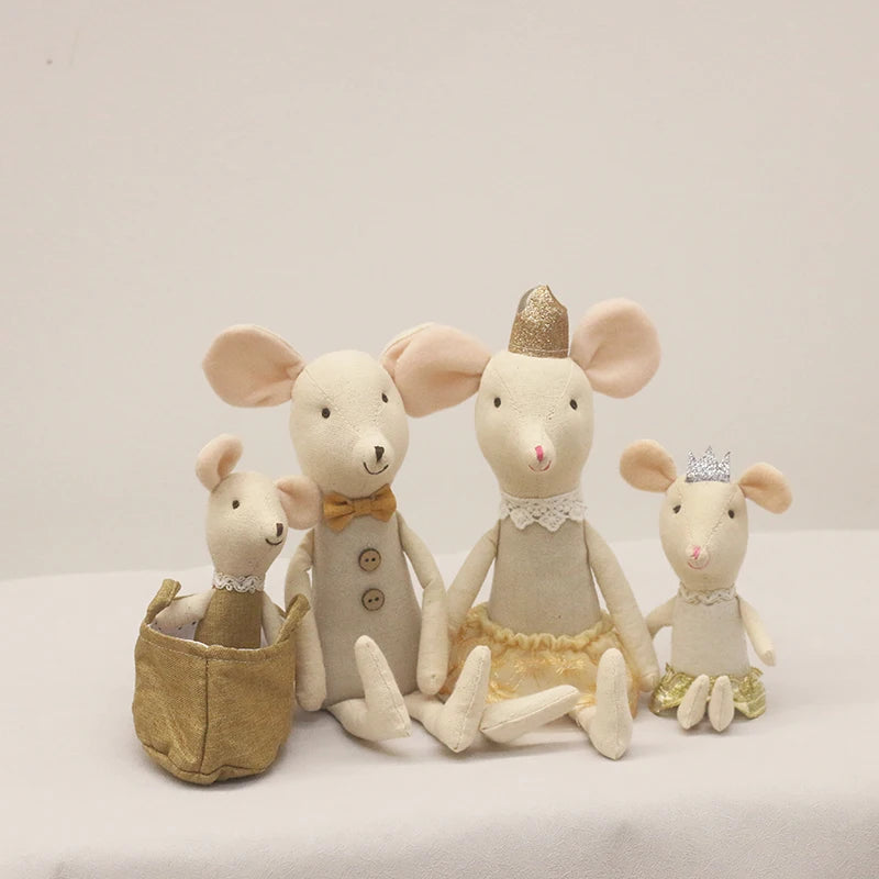 Legmic Toys for Kids Cute Baby Dolls Boy Girl the Mouse Family Mini Plush Doll House