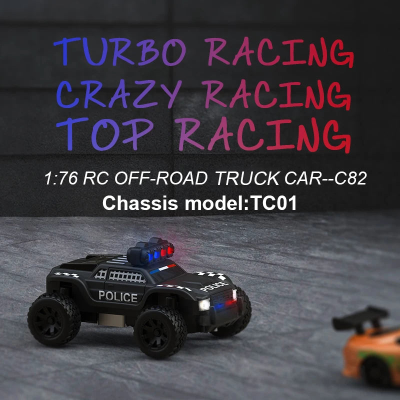 Turbo Racing 1:76 C82 RC Truck Car Full Proportional RTR Kit Toys With Three Kinds of Cool Lights for Kids and Adults Gift