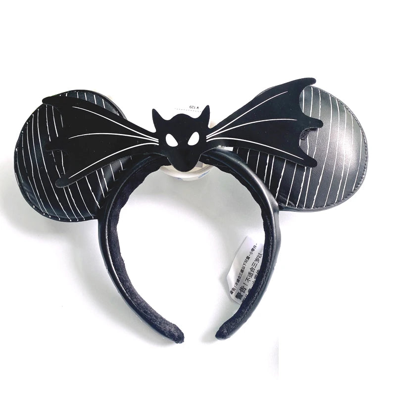 2025 Disney Minnie Ear Headband for Women Disneyland Hairband Mickey Adult/Child Leather Plush Sequin Cosplay Girls Accessories