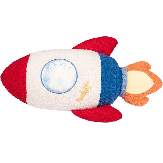 ZU Space Theme Back Cushion Cute Astronauts UFO Rocket and Plane Plush Toys Tent Room Throw Pillows Home Decor Boy Girl Gift