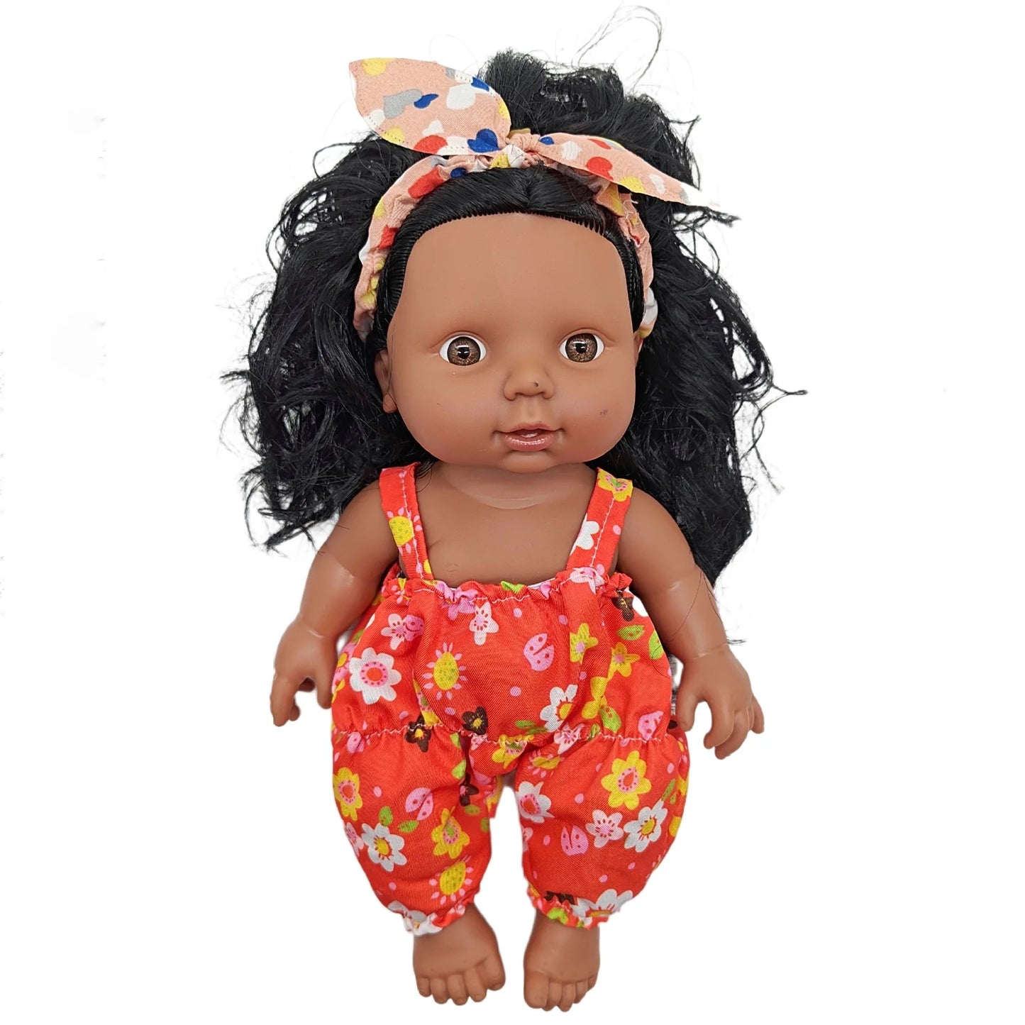 African Girl Princess Dolls Kids Play House Toy Simulation Reborn Dolls Soft Rubber African Dolls Music Dolls Toy Birthday Gifts