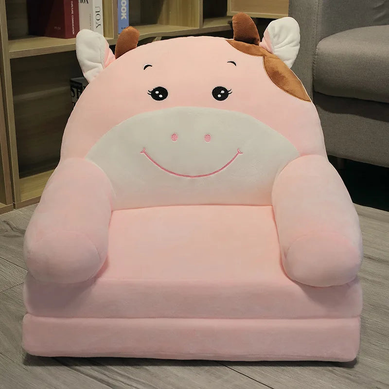 MOMO Children Sofa Cute Cartoon Lazy Folding Small Sofa Bed Girl Princess Baby Toddler Dual-Purpose Small Child Seat