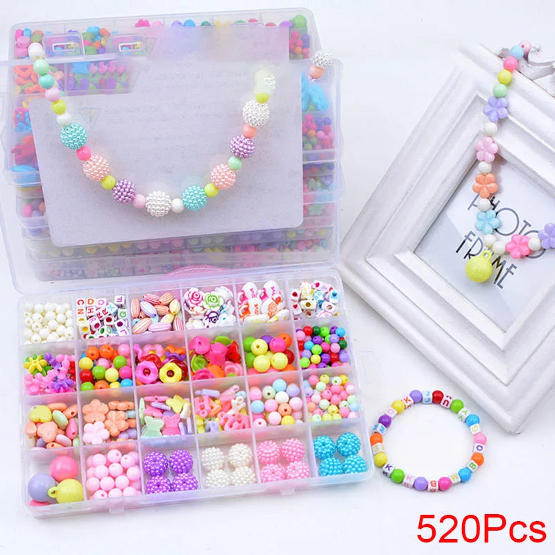 DIY Handmade Beaded Toy With Accessory Set Children Creative 24 Grid Girl Jewelry Making Toys Educational Toys Children Gift