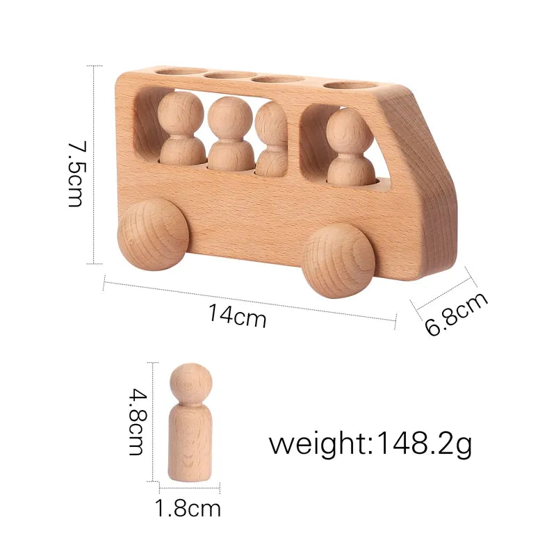 Wooden Train Birthday Toy  Montessori Toys Baby Educational Toys  Wooden Trolley  Baby Learning Toys  Number of Wood Baby's Toys