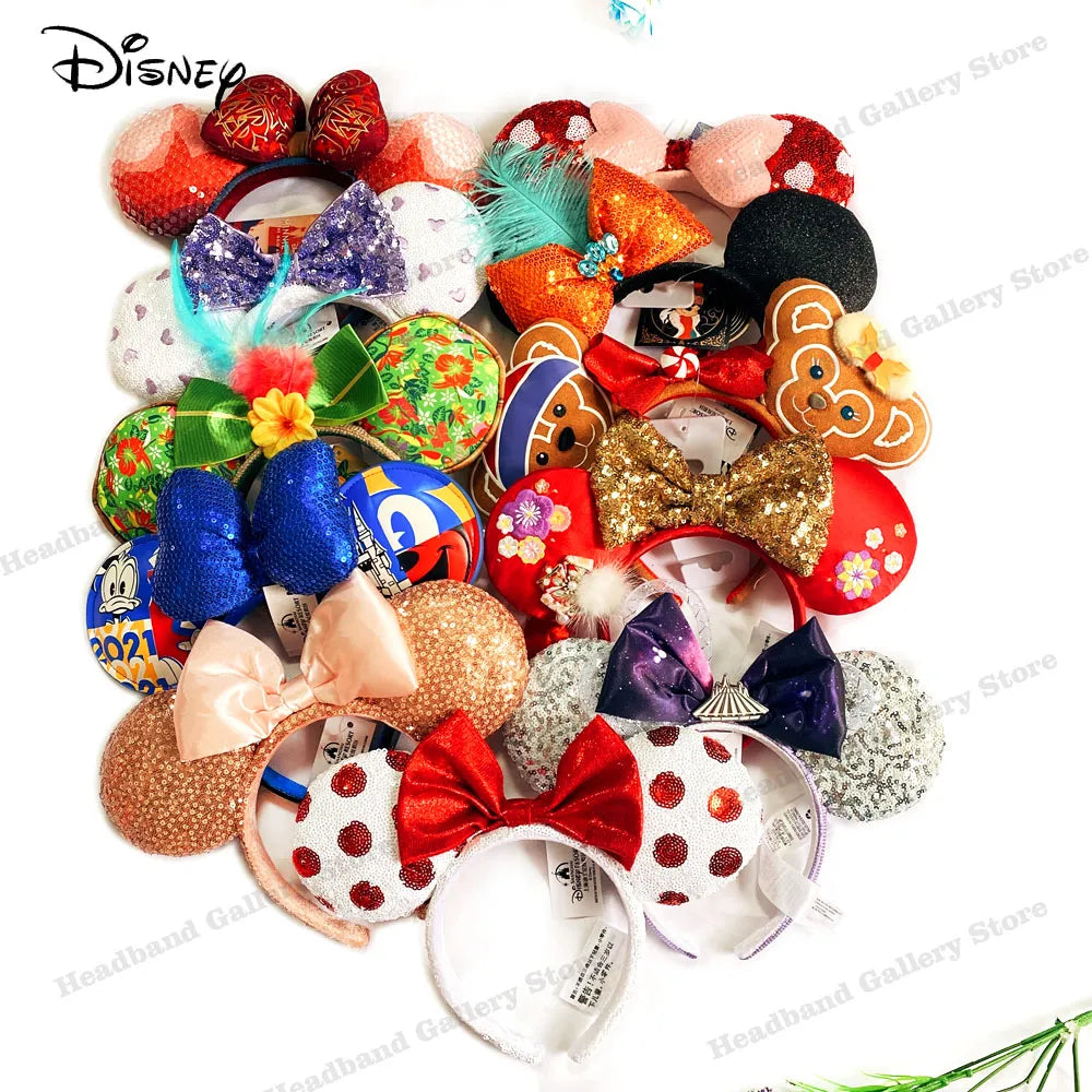 2024 Disney Mickey Ears Headband Firework Headband With Jack Pumpkin King Cosplay Hairband Disneyland Letter Headband Gift