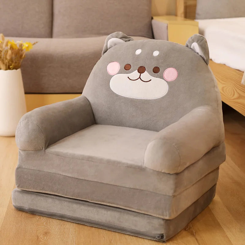 MOMO Children Sofa Cute Cartoon Lazy Folding Small Sofa Bed Girl Princess Baby Toddler Dual-Purpose Small Child Seat