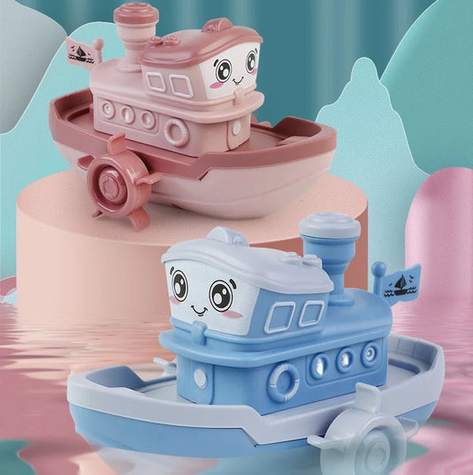 Baby Bath Toys Cute Cartoon Ship Boat Clockwork Toy Wind Up Toy Kids Water Toys Swimming Beach Game for Children Gifts Boys Toys