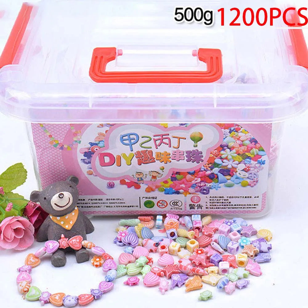 1000Pcs DIY Handmade Beaded Toy With Storage Box Creative Girl Jewelry Bracelet Jewelry Making Toys Educational Children Gift