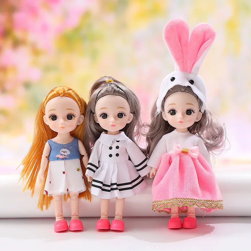 16cm BJD Doll 1/12 With Clothes and Shoes DIY Movable 13 Joints Fashion Cute Princess Figure Girl Gift Child Toys