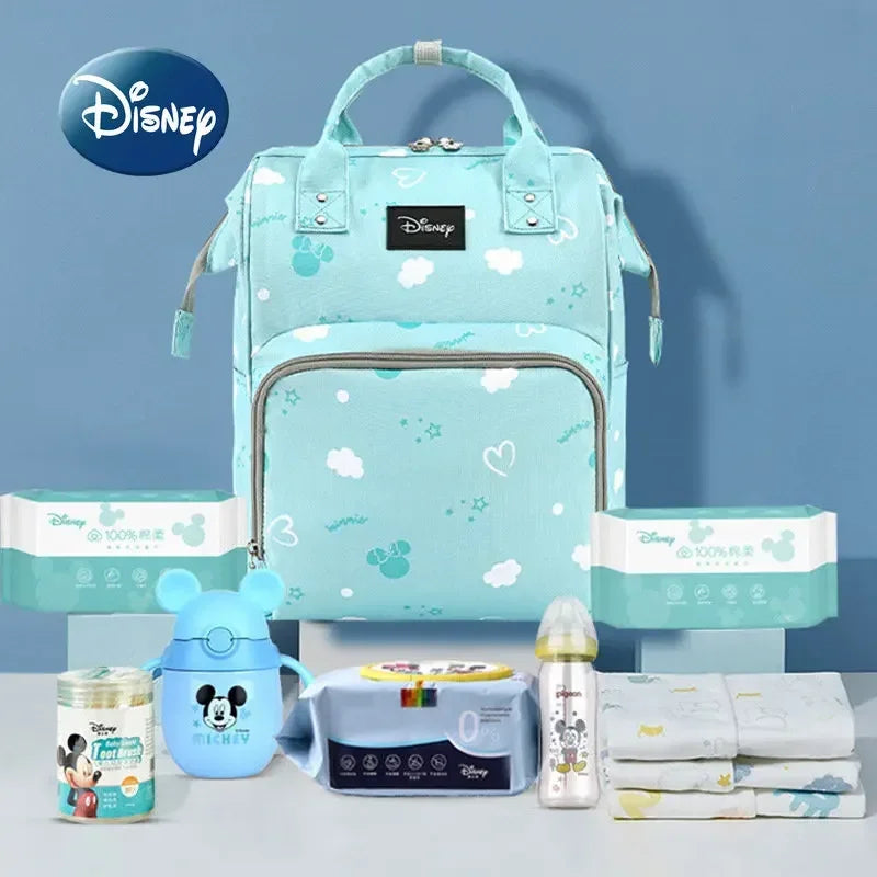 Disney Mickey Original New Diaper Bag Backpack Luxury Brand Baby Diaper Bag Large Capacity Multi-Function Cartoon Baby Bag