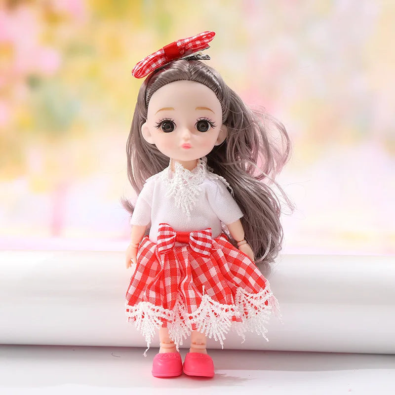 16cm BJD Doll 1/12 With Clothes and Shoes DIY Movable 13 Joints Fashion Cute Princess Figure Girl Gift Child Toys