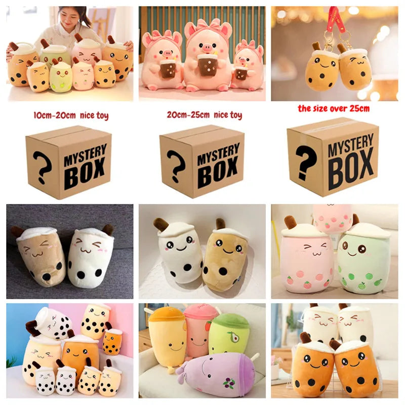 Random Plush Milk Tea Toy in Blind Box Mystery Box Figure Lucky Box Anime Mini Cute Figure